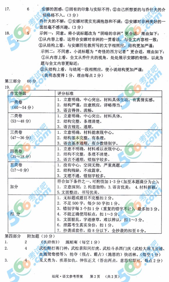 广东省2015年语文中考分析